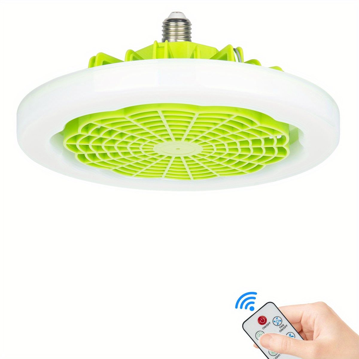 1pc Ceiling Fan With Light, Modern 18inch Remote Control Enclosed Low Profile Ceiling Fan With Light 3 Speed LED Dimming 3 Colors 8 Invisible Bladeless Flush Mount Fan Light Bedroom, Offices - Renee Lane Company