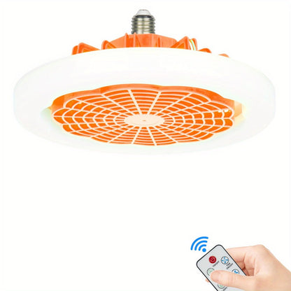 1pc Ceiling Fan With Light, Modern 18inch Remote Control Enclosed Low Profile Ceiling Fan With Light 3 Speed LED Dimming 3 Colors 8 Invisible Bladeless Flush Mount Fan Light Bedroom, Offices - Renee Lane Company
