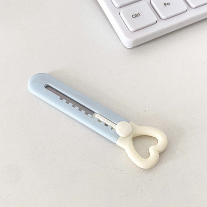 1pc Cute Mini Love Heart Utility Knife, Paper Cutter, Art Knife, Box Cutter, School, Office Supply, Cutting Tool, Student Stationery, Gift - Renee Lane Company