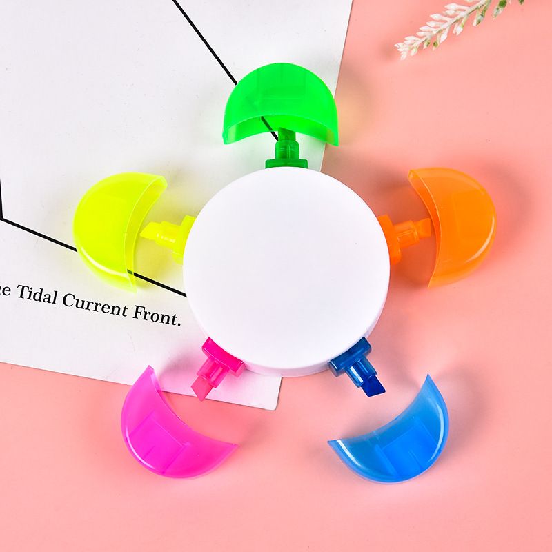 1pc Cute Petal 5 Colors All-in-One Fluorescent Marker - Renee Lane Company