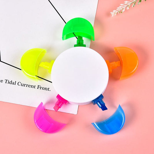 1pc Cute Petal 5 Colors All-in-One Fluorescent Marker - Renee Lane Company