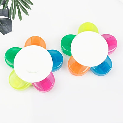 1pc Cute Petal 5 Colors All-in-One Fluorescent Marker - Renee Lane Company