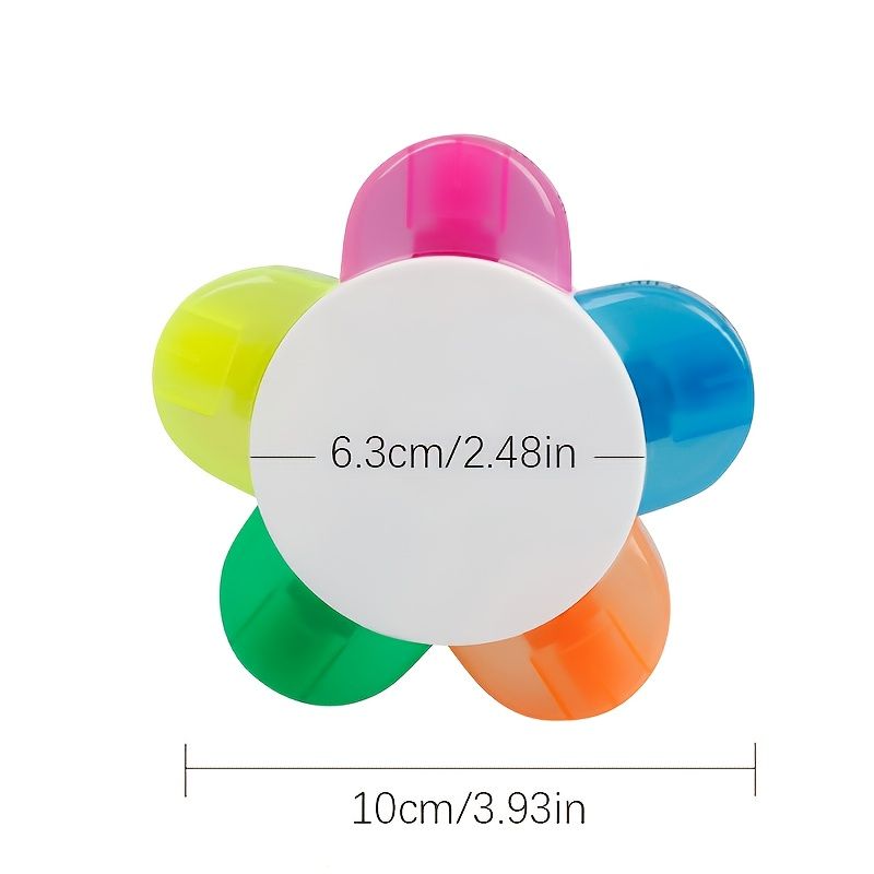 1pc Cute Petal 5 Colors All-in-One Fluorescent Marker - Renee Lane Company