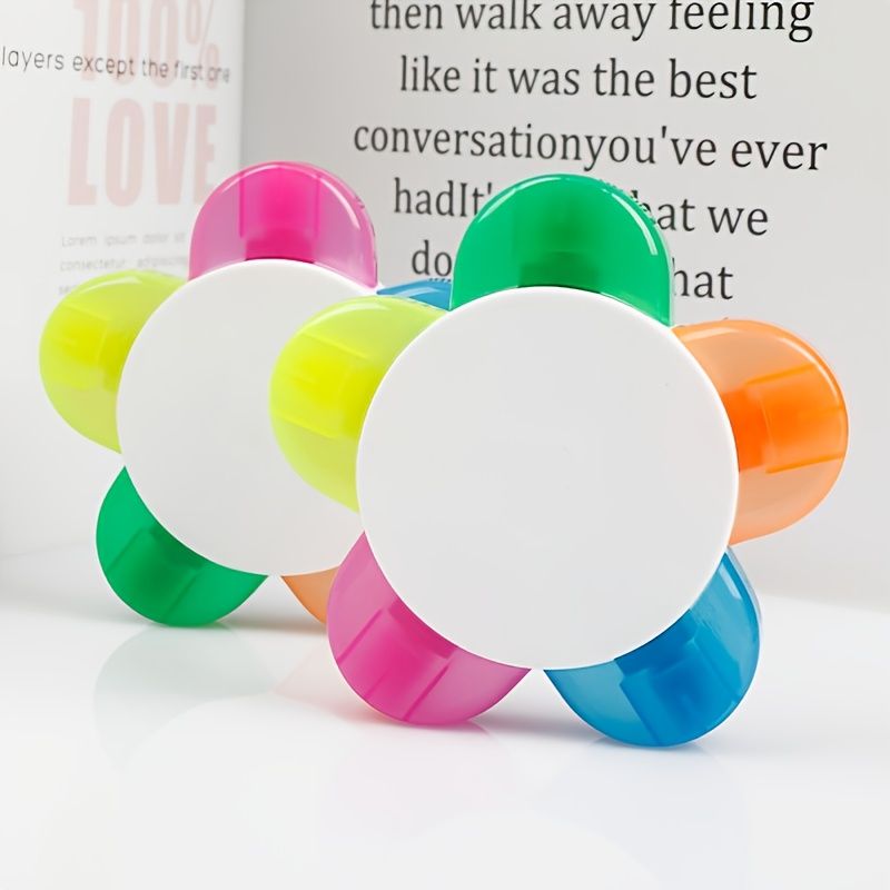 1pc Cute Petal 5 Colors All-in-One Fluorescent Marker - Renee Lane Company