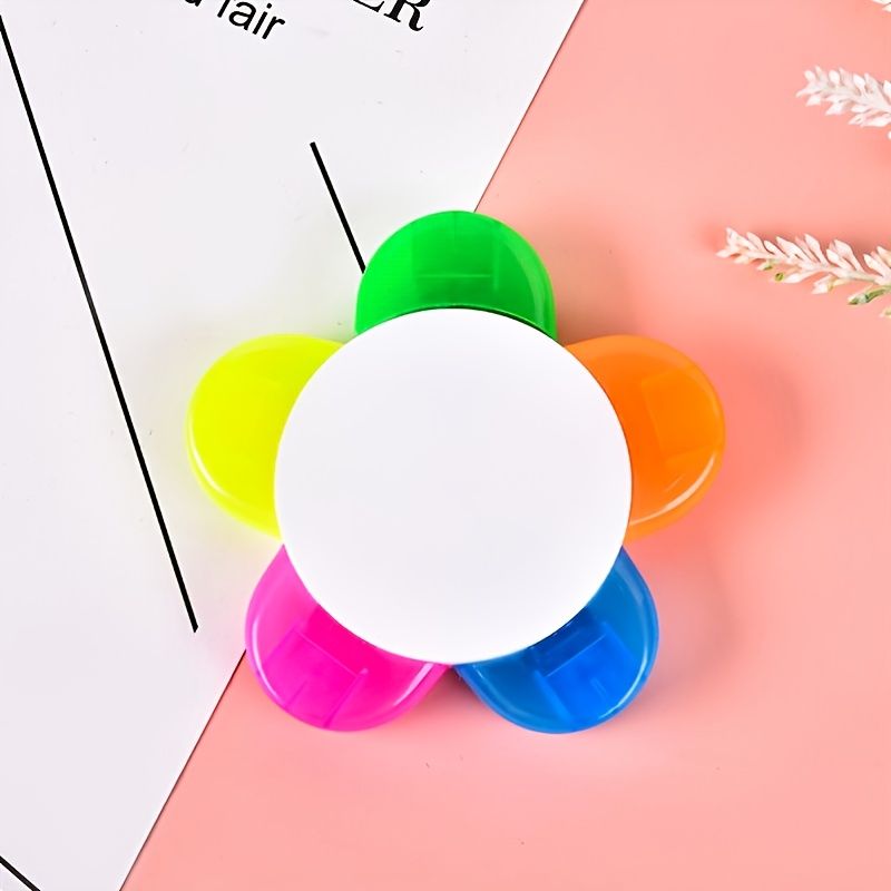 1pc Cute Petal 5 Colors All-in-One Fluorescent Marker - Renee Lane Company