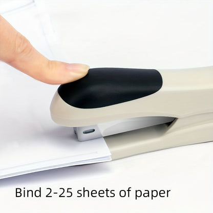 1pc Deli White Desktop Stapler, 20 Sheet Capacity, For Office, School Booklet Or Book Binding, Paper Binding - Renee Lane Company