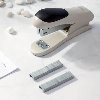 1pc Deli White Desktop Stapler, 20 Sheet Capacity, For Office, School Booklet Or Book Binding, Paper Binding - Renee Lane Company