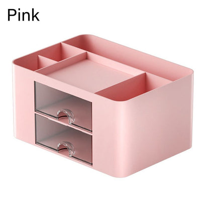 1pc Desktop Storage Drawers Cosmetic Makeup Organizer, Jewelry Display Box, Large Capacity Storage Box With Transparent Drawer, Pen Holder, Office Stationery Organizer For Lipstick Brushes Lotion - Renee Lane Company