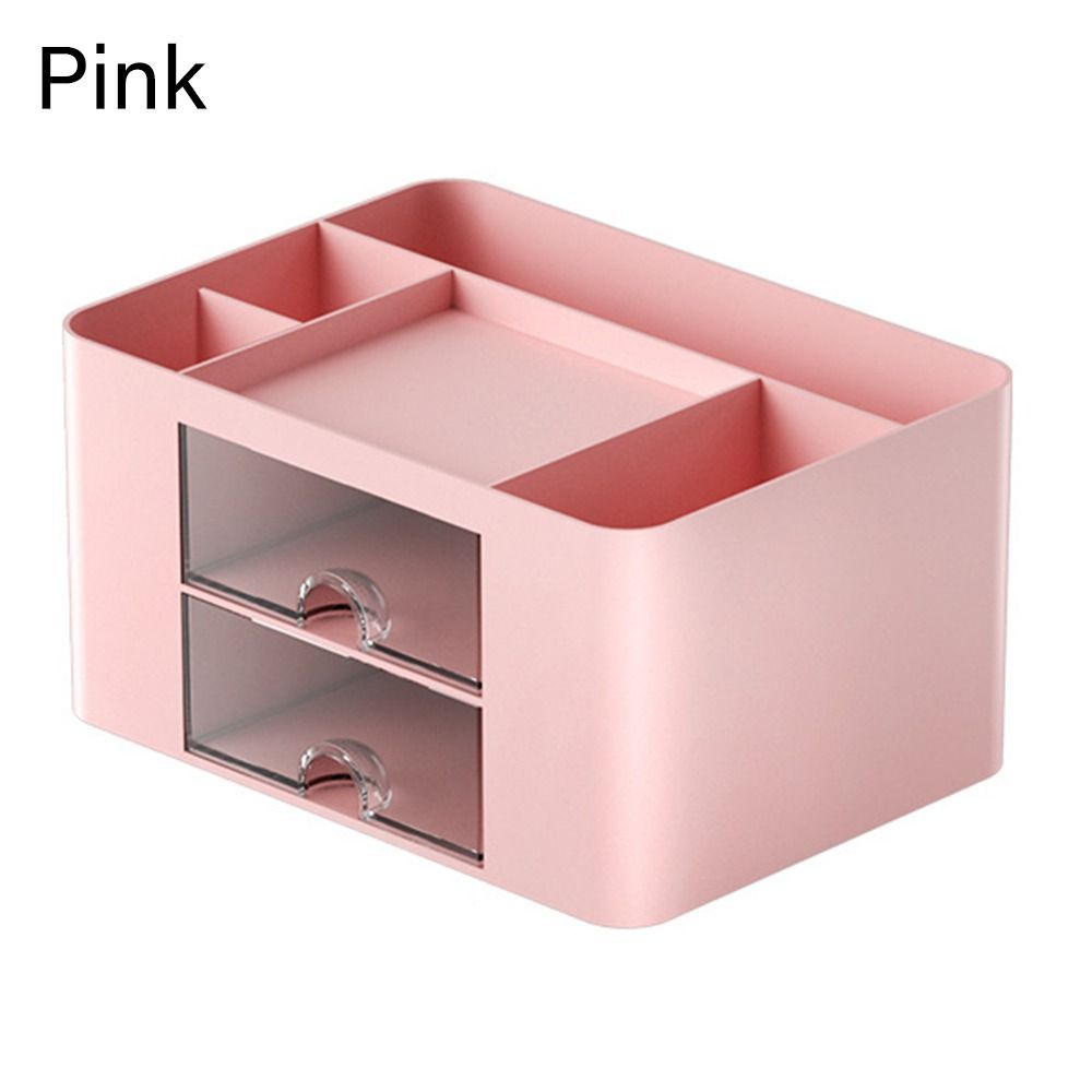 1pc Desktop Storage Drawers Cosmetic Makeup Organizer, Jewelry Display Box, Large Capacity Storage Box With Transparent Drawer, Pen Holder, Office Stationery Organizer For Lipstick Brushes Lotion - Renee Lane Company