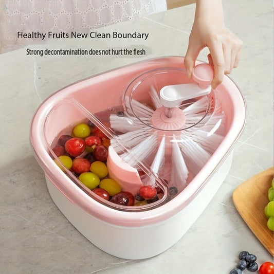 1pc, Efficient Fruit and Vegetable Washer - Spin Cleaning Machine for Fruits and Vegetables - Manual Fruit Cleaner Device - Kitchen Tool for Healthy and Clean Produce - Renee Lane Company