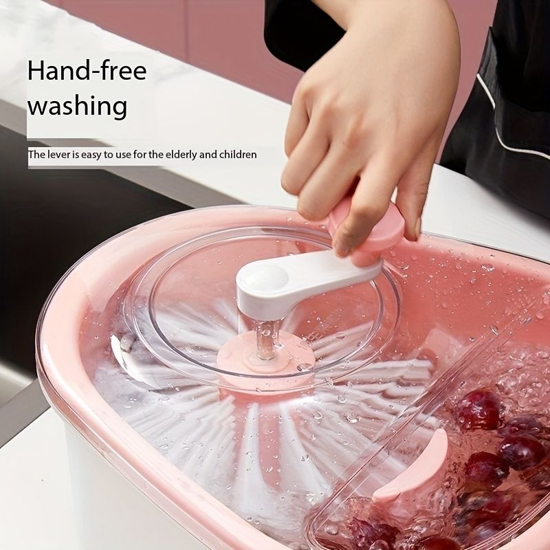 1pc, Efficient Fruit and Vegetable Washer - Spin Cleaning Machine for Fruits and Vegetables - Manual Fruit Cleaner Device - Kitchen Tool for Healthy and Clean Produce - Renee Lane Company