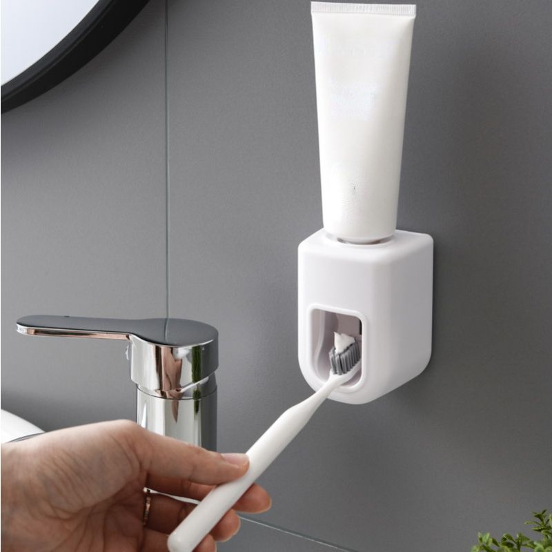 1pc Electric Toothbrush Holder Couple Toothbrush Holder Lazy Person Automatic Toothpaste Squeezing Device Wall Mounted Non Perforated Toothpaste Toothbrush Holder In Bathroom - Renee Lane Company