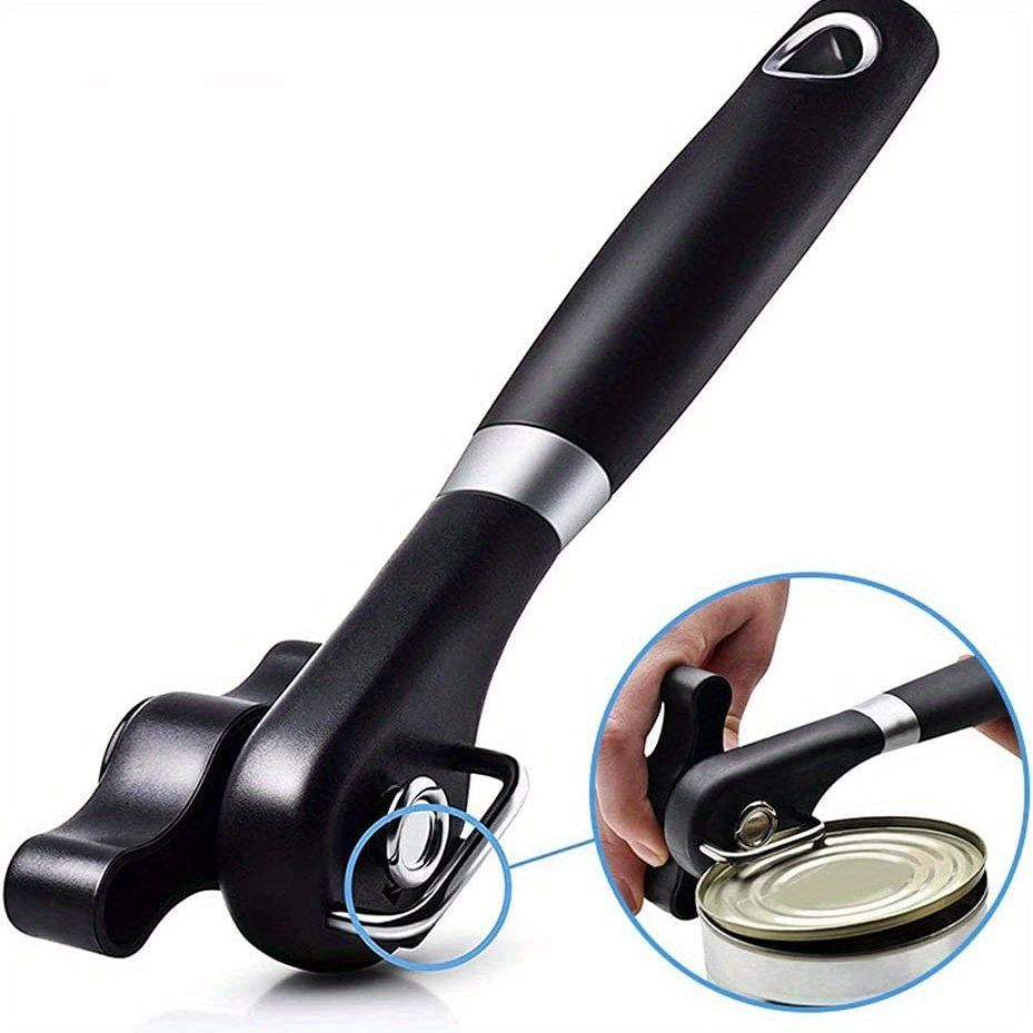 1pc Ergonomic Manual Can Opener with Soft Grips - Smooth Edge Cutting Can Opener for Kitchen & Restaurant - Food Grade Stainless Steel - Renee Lane Company