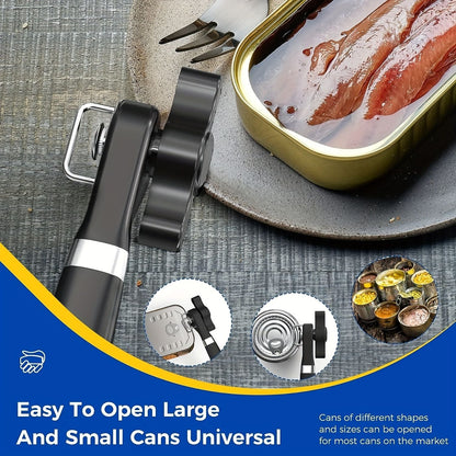 1pc Ergonomic Manual Can Opener with Soft Grips - Smooth Edge Cutting Can Opener for Kitchen & Restaurant - Food Grade Stainless Steel - Renee Lane Company
