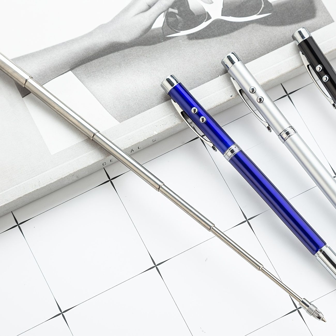 1pc Five In One Pointer Pen Retractable Pen Laser Infrared Laser Pointer PPT Electronic Pointer Pen 1.0mm Refill Black - Renee Lane Company