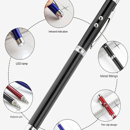 1pc Five In One Pointer Pen Retractable Pen Laser Infrared Laser Pointer PPT Electronic Pointer Pen 1.0mm Refill Black - Renee Lane Company