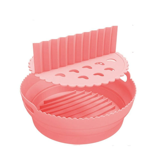 1pc Foldable Air Fryer Silicone Pot With Split Pad Basket Liner Mat Non-Stick For Oven Baking Tray Pizza Plate Grill Pot Tray - Renee Lane Company