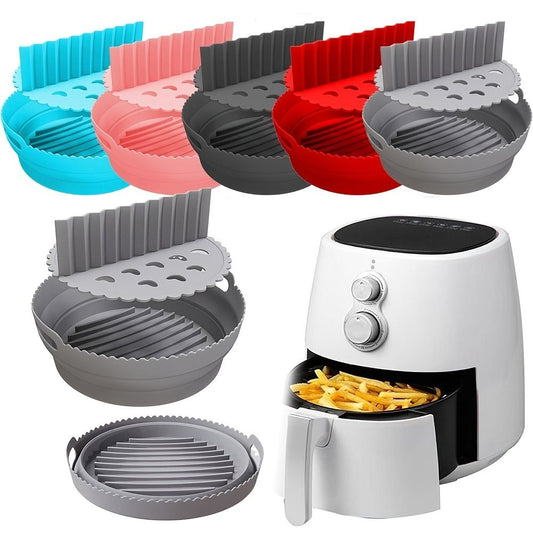 1pc Foldable Air Fryer Silicone Pot With Split Pad Basket Liner Mat Non-Stick For Oven Baking Tray Pizza Plate Grill Pot Tray - Renee Lane Company