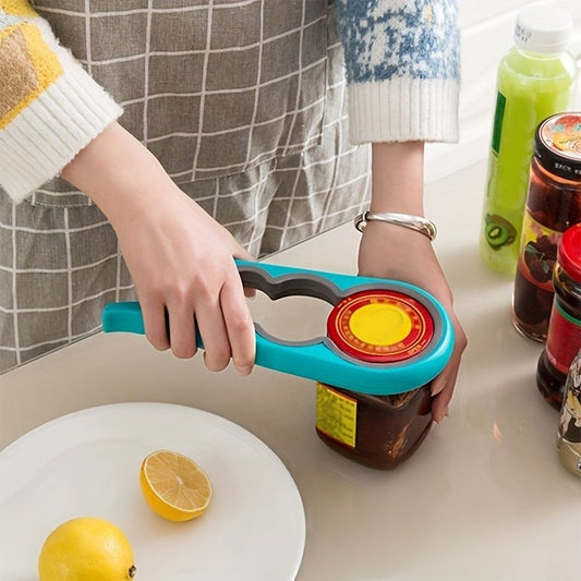 1pc Four-in-One Multifunctional Lid Opener - Labor-Saving Canning Device for Bottles, Cans, and Jars - Kitchen Life Supplies - Renee Lane Company