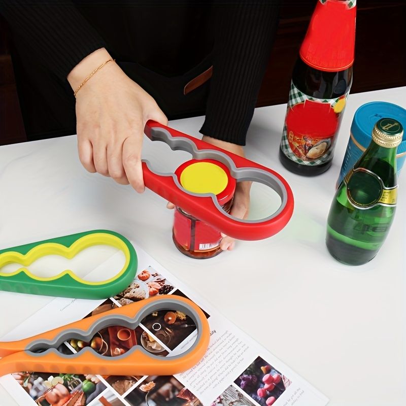 1pc Four-in-One Multifunctional Lid Opener - Labor-Saving Canning Device for Bottles, Cans, and Jars - Kitchen Life Supplies - Renee Lane Company