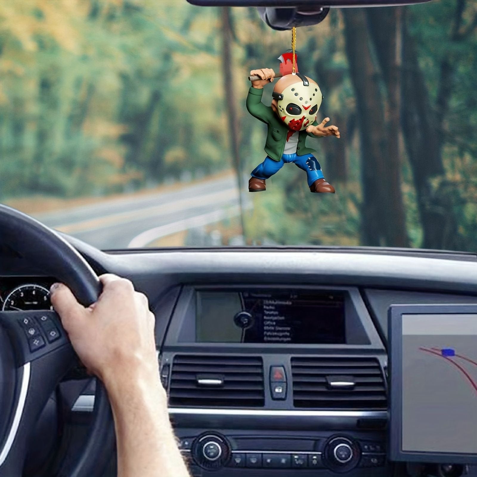 1pc Halloween Decor Horror Movie Character Sculpture Car Hanging Pendant Horror Decoration Funny Pendant Car Dwarf Pendant - Renee Lane Company