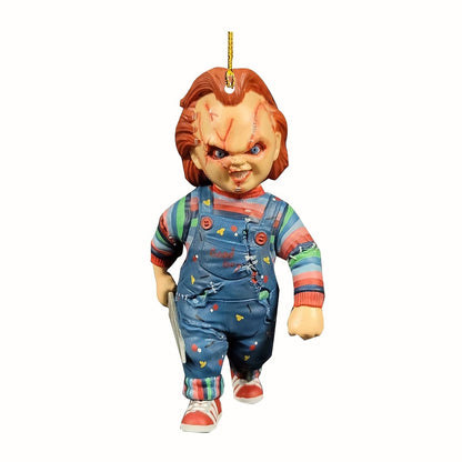 1pc Halloween Decor Horror Movie Character Sculpture Car Hanging Pendant Horror Decoration Funny Pendant Car Dwarf Pendant - Renee Lane Company