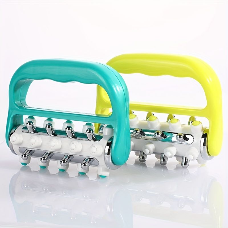 1pc Handheld Body Roller Massager, Roller Control Lifting Tools For Back, Ergonomic Handle Plastic Massager, Fascia Release And Muscle Massage Roller - Renee Lane Company