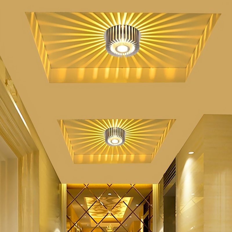 1pc Hard Wired Yellow Light Wall Sconce Flush Mount Wall Light, Aluminum LED Wall Light For House Corridor Porch Garage Cafe Villa Hotel - Renee Lane Company