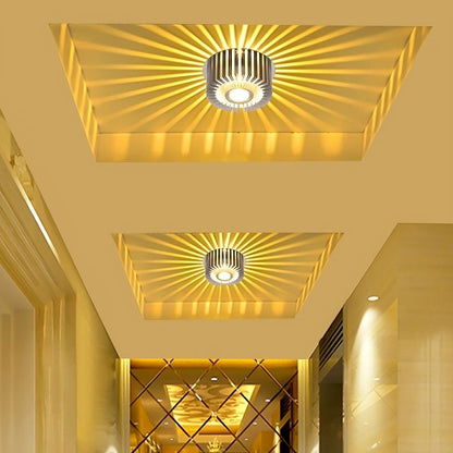 1pc Hard Wired Yellow Light Wall Sconce Flush Mount Wall Light, Aluminum LED Wall Light For House Corridor Porch Garage Cafe Villa Hotel - Renee Lane Company