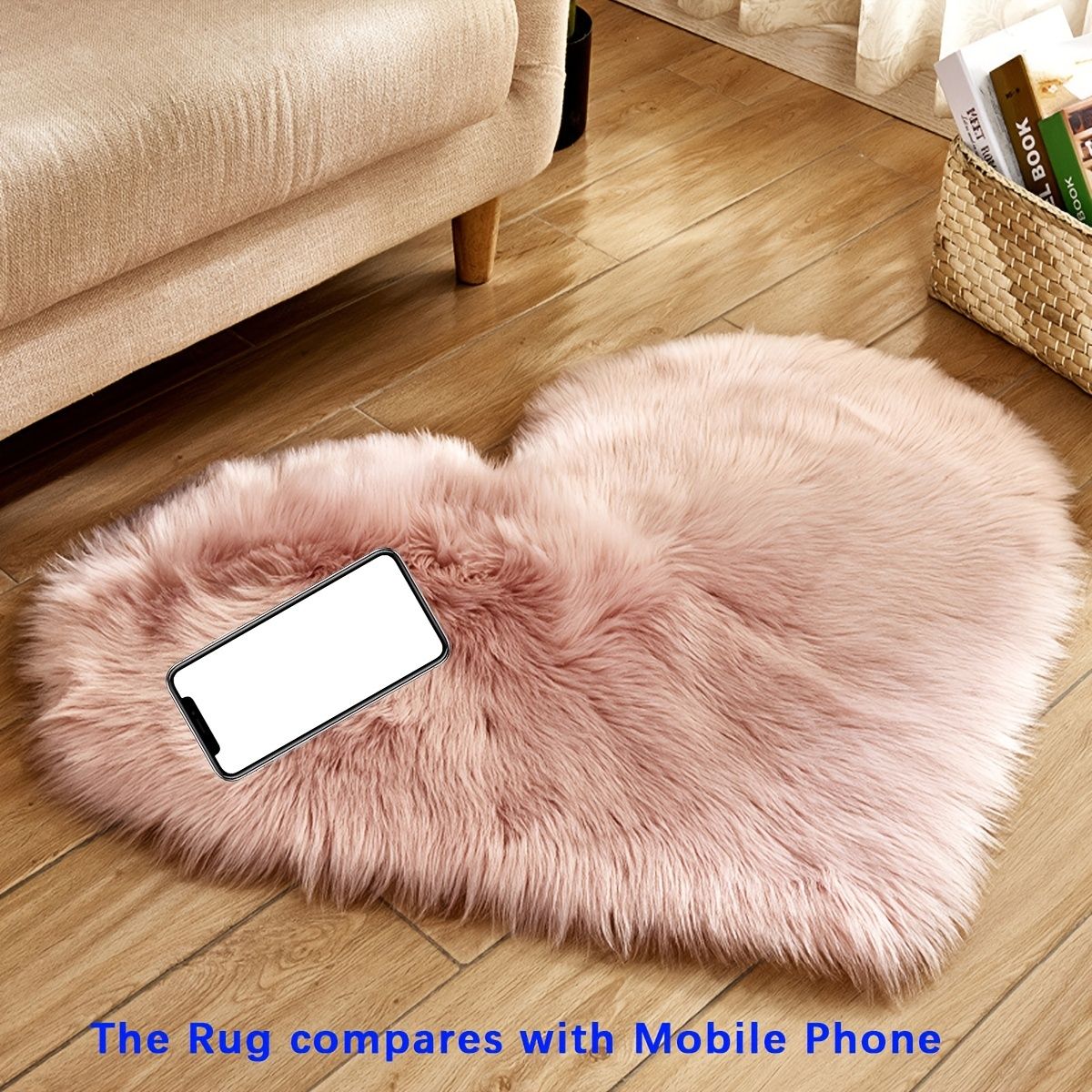 1pc Heart Shaped Area Rug, Plush Faux-Fur Carpet For Living Room & Bedroom, Home Decor Valentine's Day Decor 19.6in*23.6in/50cm*60cm - Renee Lane Company