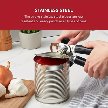 1pc, Heavy Duty Stainless Steel Jar and Bottle Opener - Adjustable and Smooth Edge Manual Hand Held Can Opener for Easy Opening - Perfect for Kitchen and Back to School Supplies - Renee Lane Company