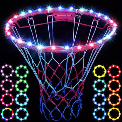 1pc LED Basketball Hoop Light, Remote Control Waterproof Basketball Rim Lights With 17 Colors 7 Lighting Modes, Super Bright Goal Accessories For Kids Adults Boys Outdoor Game And Training - Renee Lane Company