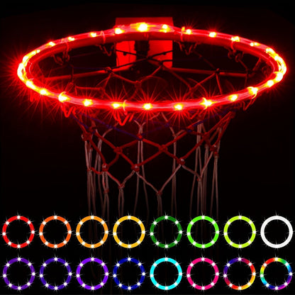 1pc LED Basketball Hoop Light, Remote Control Waterproof Basketball Rim Lights With 17 Colors 7 Lighting Modes, Super Bright Goal Accessories For Kids Adults Boys Outdoor Game And Training - Renee Lane Company