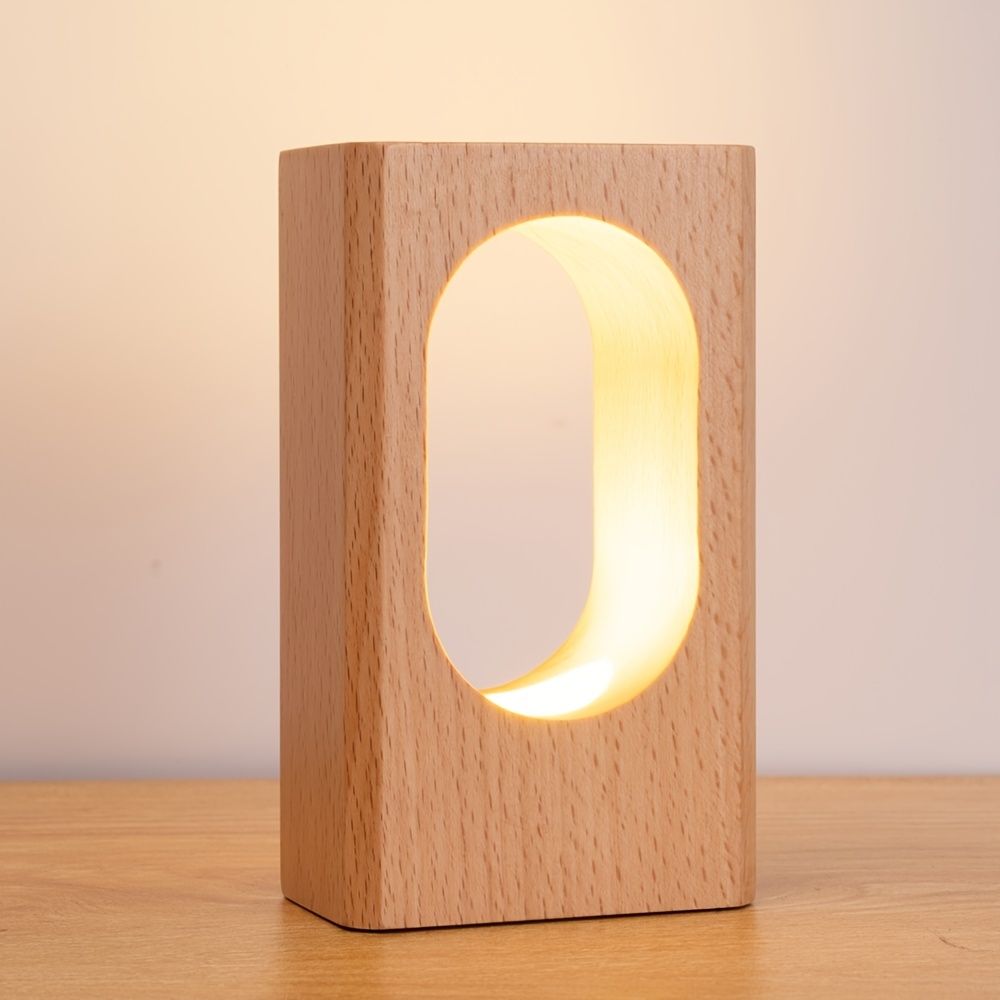 1pc LONRISWAY LED Wood Desk Lamp - Dimmable Night Light for Bedroom and Home Decor - Unique Gift Idea - Renee Lane Company