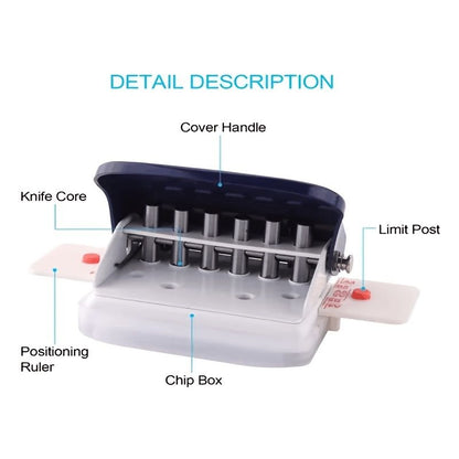1pc Mini Paper 6-Hole Puncher DIY A4 B5 A5 Loose Leaf Bind Hole Punch Mannual Paper Cutter Machine Notebook Diary Binding Office - Renee Lane Company
