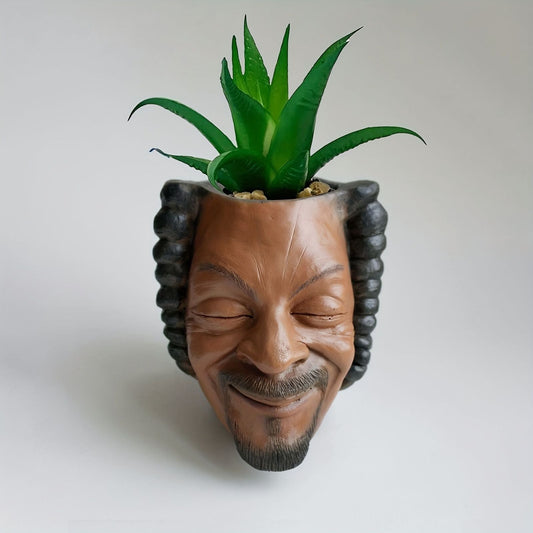 1pc Miniature Head Pen Holder, Portrait Flowerpot Garden Succulent Pot Table Top Pen Holder, Garden Bonsai Decor Yard Outdoor Decor Resin Craft - Renee Lane Company