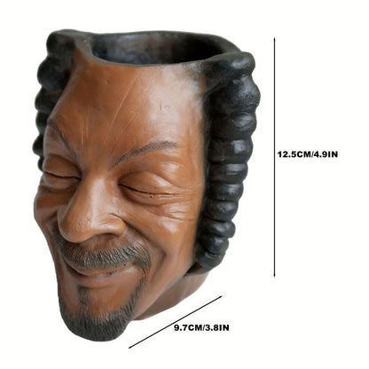 1pc Miniature Head Pen Holder, Portrait Flowerpot Garden Succulent Pot Table Top Pen Holder, Garden Bonsai Decor Yard Outdoor Decor Resin Craft - Renee Lane Company