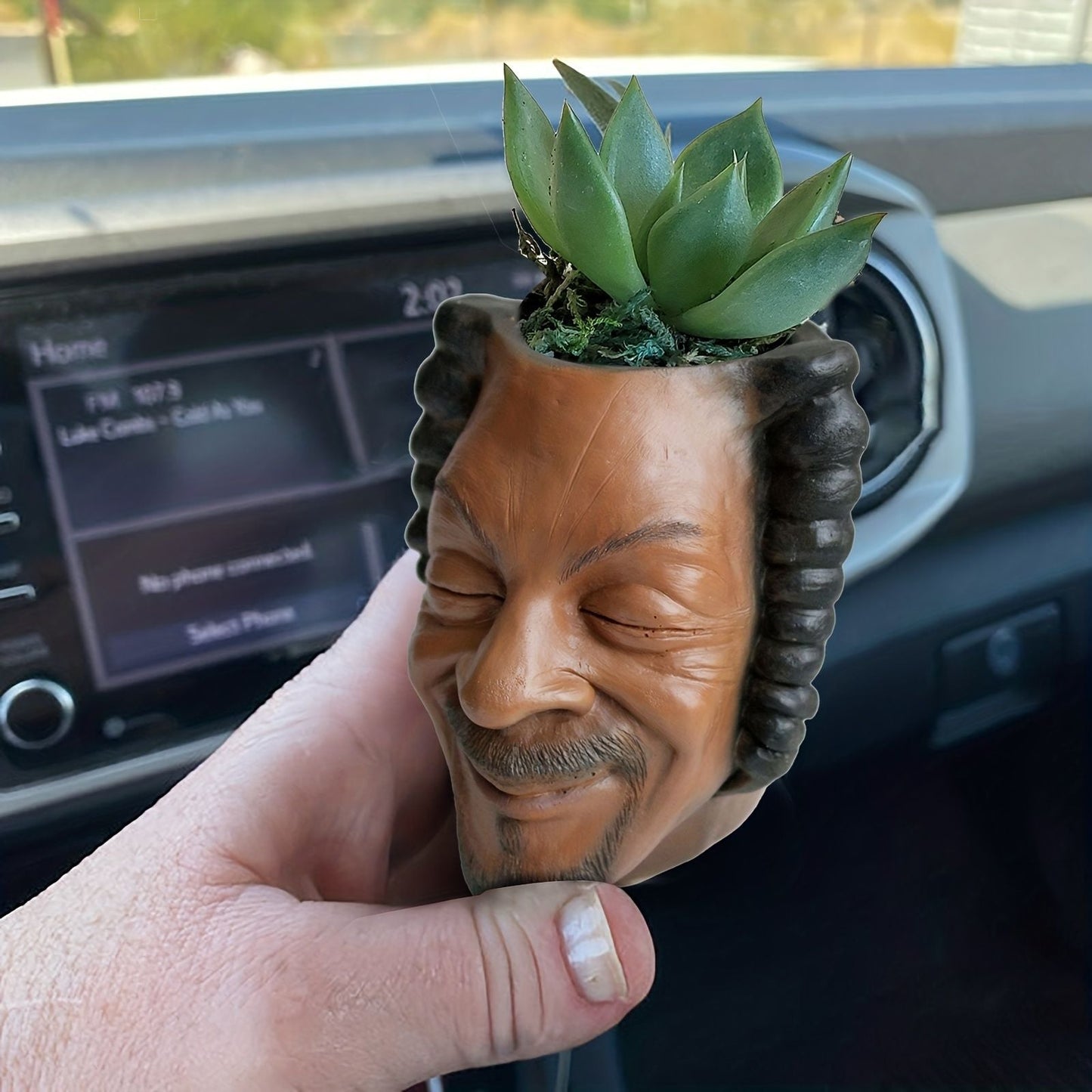 1pc Miniature Head Pen Holder, Portrait Flowerpot Garden Succulent Pot Table Top Pen Holder, Garden Bonsai Decor Yard Outdoor Decor Resin Craft - Renee Lane Company