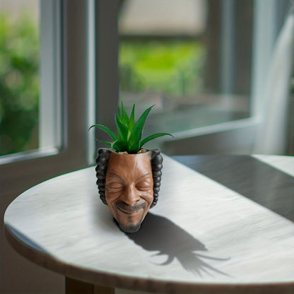 1pc Miniature Head Pen Holder, Portrait Flowerpot Garden Succulent Pot Table Top Pen Holder, Garden Bonsai Decor Yard Outdoor Decor Resin Craft - Renee Lane Company