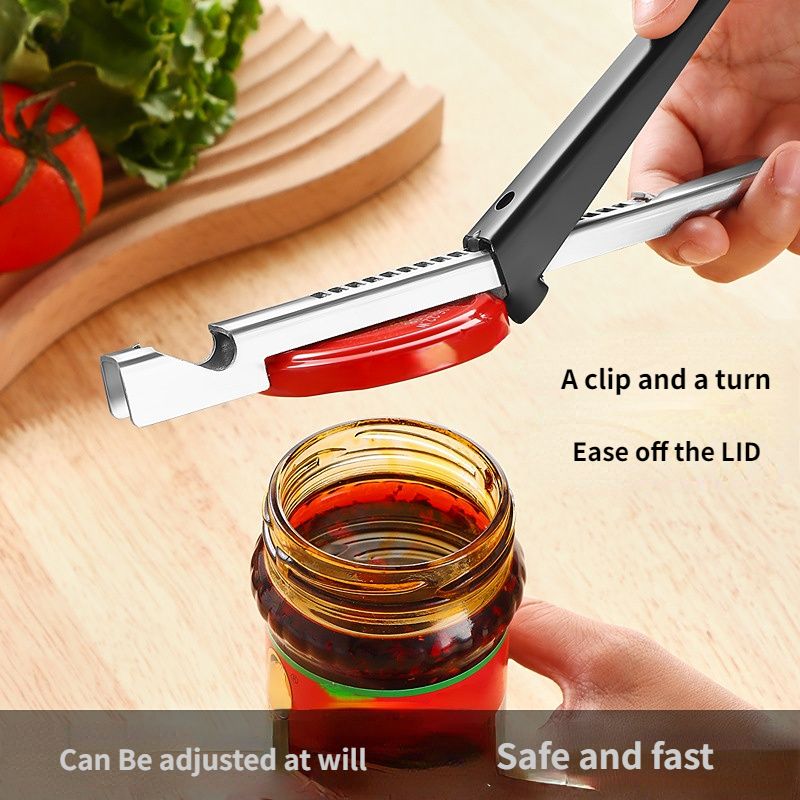 1pc Multi-functional Bottle Opener Can Opener Stainless Steel Cap Opener Labor-saving Cap Universal Bottle Opener For Kitchen - Renee Lane Company