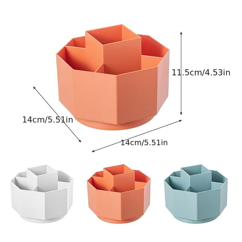 1pc Multifunctional 360 Degree Rotating Pen Holder Creative Large Capacity Desktop Storage Box Pencil Organizer School Stationery - Renee Lane Company