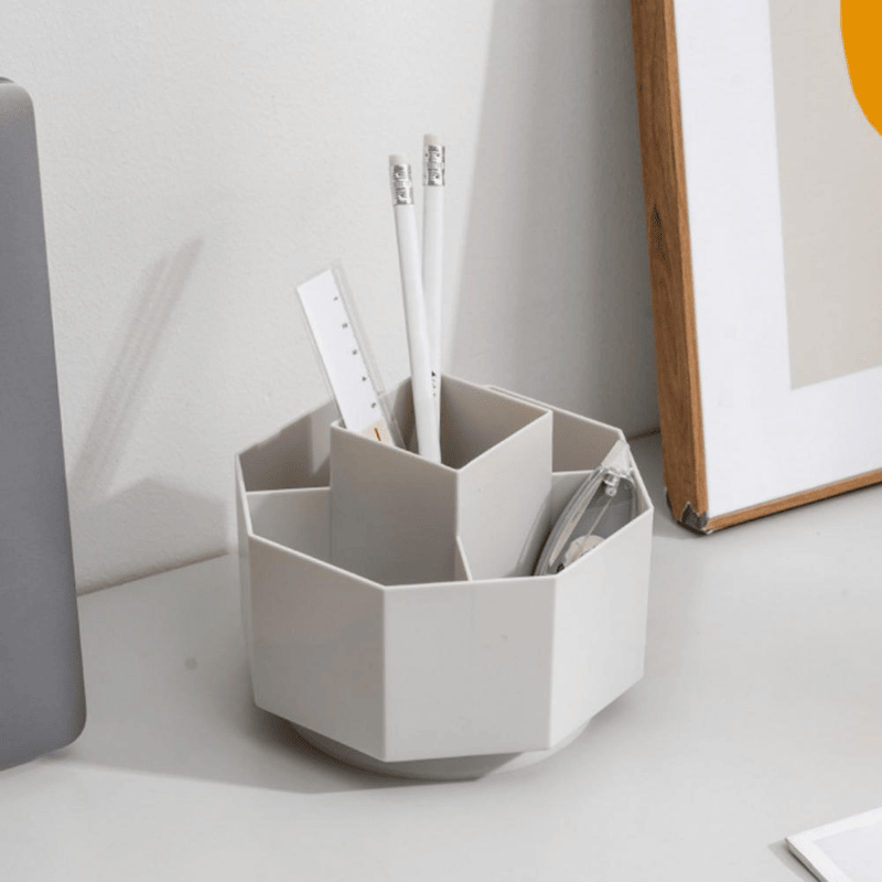 1pc Multifunctional 360 Degree Rotating Pen Holder Creative Large Capacity Desktop Storage Box Pencil Organizer School Stationery - Renee Lane Company