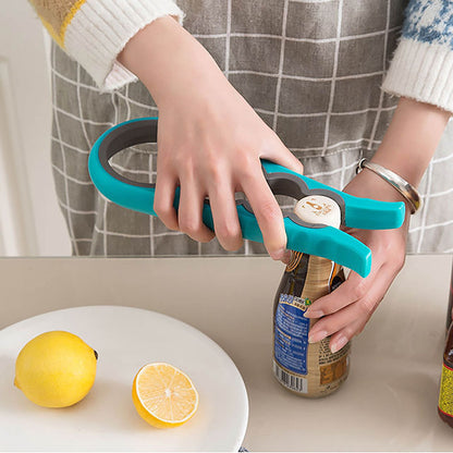 1pc Multifunctional 4-in-1 Jar Opener, Jar Gripper, Lid Opener, Can Opener, Bottle Opener For Arthritic Hands And Weak Hand, Jar Opener For Seniors With Arthritis, 9.06*3.74in/23*9.5cm - Renee Lane Company