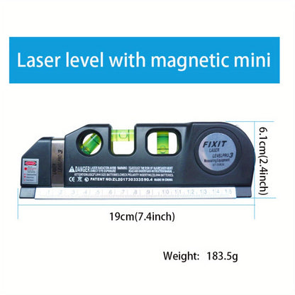 1pc Precision Multi-Purpose Laser Level, Horizontal Vertical Laser Beam Measuring Tape, Magnetic Laser Level, Non-Magnetic Laser Level For Construction, Interior Design - Renee Lane Company