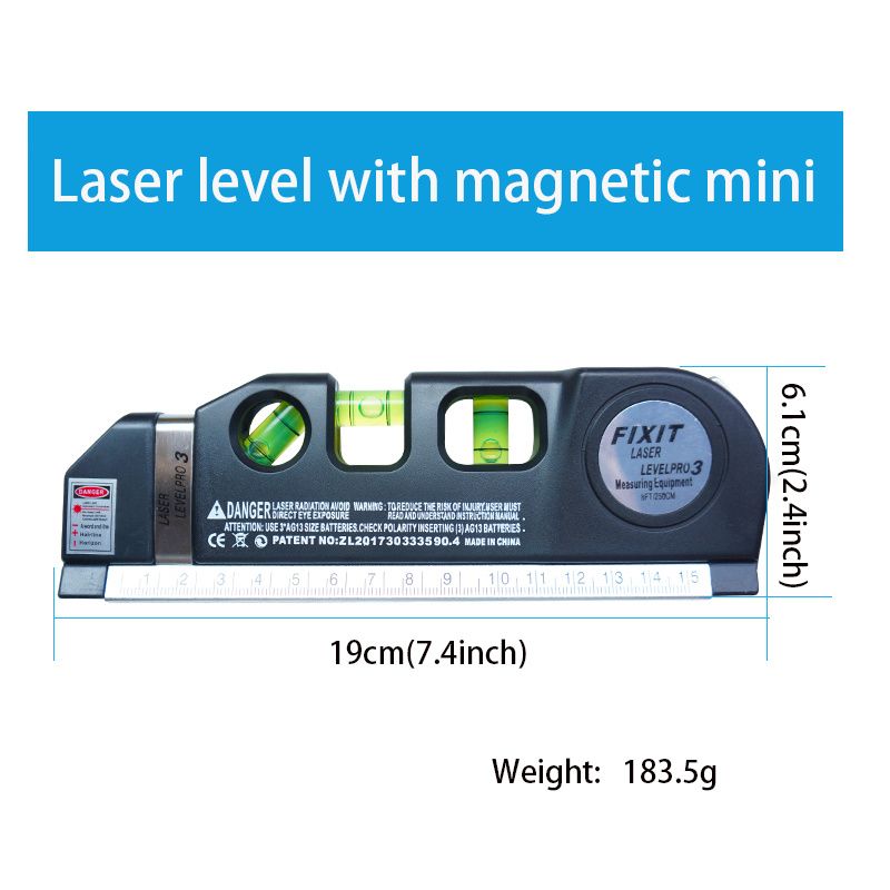 1pc Precision Multi-Purpose Laser Level, Horizontal Vertical Laser Beam Measuring Tape, Magnetic Laser Level, Non-Magnetic Laser Level For Construction, Interior Design - Renee Lane Company