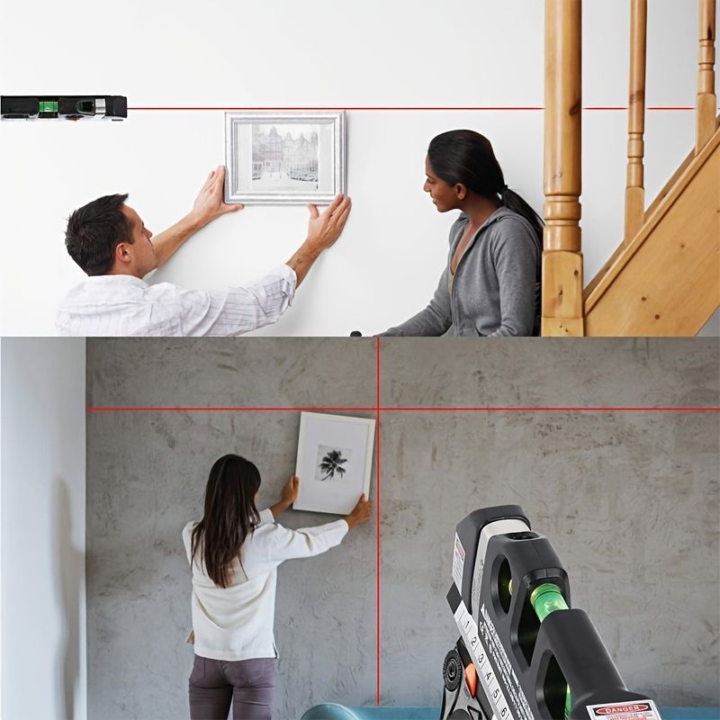 1pc Precision Multi-Purpose Laser Level, Horizontal Vertical Laser Beam Measuring Tape, Magnetic Laser Level, Non-Magnetic Laser Level For Construction, Interior Design - Renee Lane Company