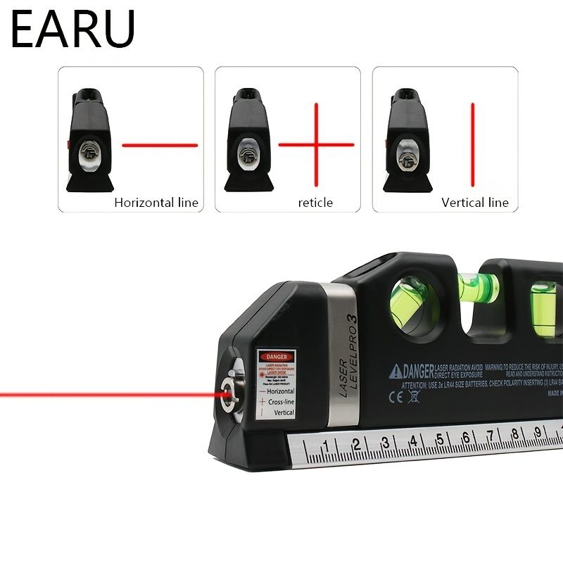 1pc Precision Multi-Purpose Laser Level, Horizontal Vertical Laser Beam Measuring Tape, Magnetic Laser Level, Non-Magnetic Laser Level For Construction, Interior Design - Renee Lane Company