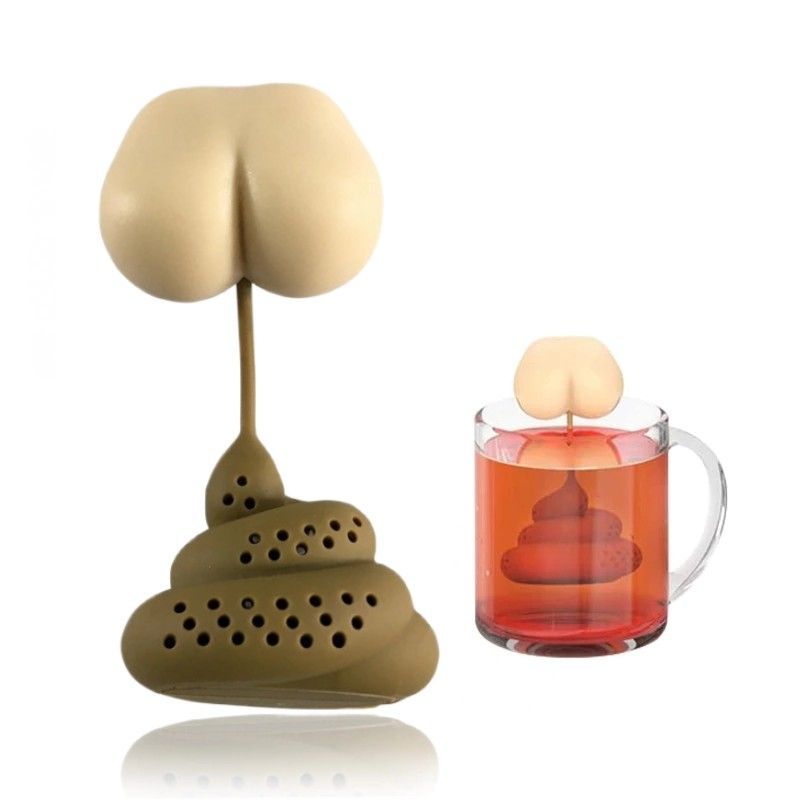 1pc Reusable Silicone Tea Infuser Creative Poop Shaped Funny Herbal Tea Bag Coffee Filter Diffuser Strainer Tea Accessories Home Kitchen Accessories - Renee Lane Company