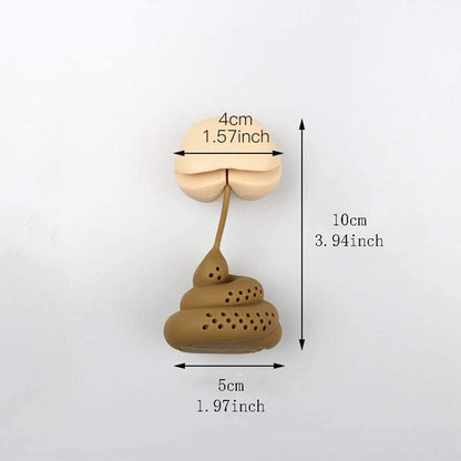 1pc Reusable Silicone Tea Infuser Creative Poop Shaped Funny Herbal Tea Bag Coffee Filter Diffuser Strainer Tea Accessories Home Kitchen Accessories - Renee Lane Company