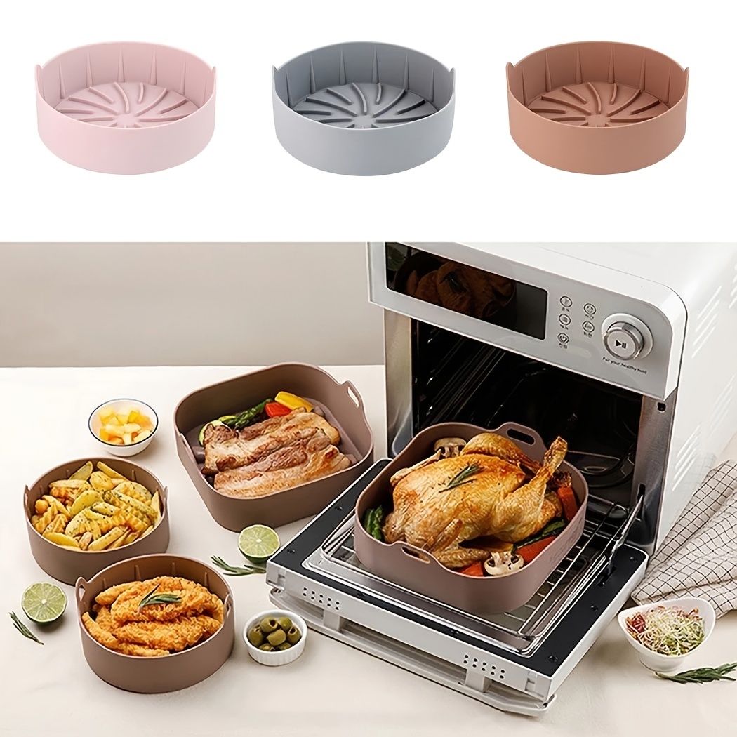 1pc Round Air Fryer Silicone Pot Silicone Air Fryer Baking Mat Oven Heat Insulation Mat Kitchen Baking Utensils - Renee Lane Company